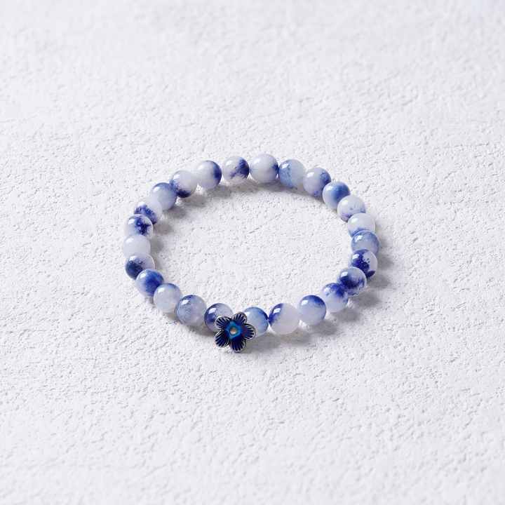 Serene Waves Bracelet - Dumortierite & Tibetan Silver