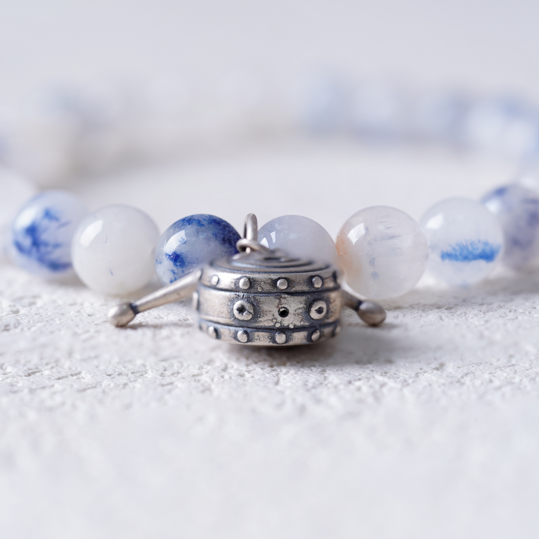 Feng Shui Bracelet- Dumortierite & Tibetan Silver