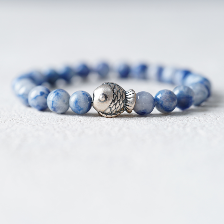 Ocean Spirit Bracelet - Dumortierite & Tibetan Silver