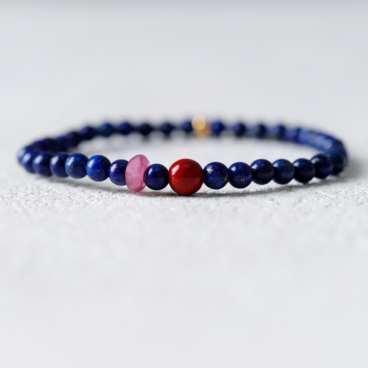 Lapis Lazuli & Cinnabar Bracelet